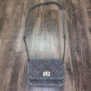 Art Class Gray Quilted Crossbody Bag with Chain Strap